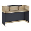 Γραφείο reception Lotus pakoworld σε χρώμα φυσικό - ανθρακί 200x70x110εκ 069-000098