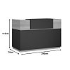 Γραφείο reception Lotus pakoworld σε χρώμα φυσικό - ανθρακί 200x70x110εκ 069-000098