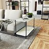 Βοηθητικό τραπέζι Mara MDF λευκό μαρμάρου-μαύρο 80x40x55cm 072-000065