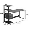Γραφείο Zayn ΙΙ pakoworld με ραφιέρα-MDF καρυδί-μαύρο 108x40x111εκ 072-000070