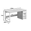 Γραφείο Salto pakoworld με συρταριέρα-MDF γκρι-λευκό 120x48x74εκ 072-000077