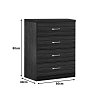 Συρταριέρα Killian pakoworld με 4 συρτάρια wenge 80x40x80εκ 072-000079