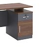 Γραφείο εργασίας Cassius pakoworld ανθρακί-καρυδί 120x60x75εκ 072-000080