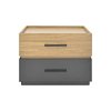 Κομοδίνο Sonlen pakoworld mdf σε sonoma-ανθρακί απόχρωση 60x40x44.5εκ 072-000104