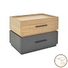 Κομοδίνο Sonlen pakoworld mdf σε sonoma-ανθρακί απόχρωση 60x40x44.5εκ 072-000104