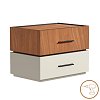 Κομοδίνο Sonlen pakoworld mdf σε καρυδί-μπεζ απόχρωση 60x40x44.5εκ 072-000105