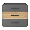 Κομοδίνο Sonlen pakoworld mdf σε sonoma-ανθρακί απόχρωση 60x40x66εκ 072-000107