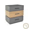 Κομοδίνο Sonlen pakoworld mdf σε sonoma-ανθρακί απόχρωση 60x40x66εκ 072-000107