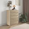 Συρταριέρα Kuanger pakoworld mdf σε φυσική απόχρωση 80x40x109εκ 072-000109