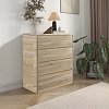 Συρταριέρα Kuanger pakoworld mdf σε φυσική απόχρωση 80x40x89εκ 072-000113