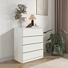 Συρταριέρα Kuanger pakoworld mdf σε λευκή απόχρωση 80x40x89εκ 072-000114