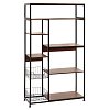 Ραφιέρα επιδαπέδια Leena pakoworld μέταλλο dark oak-μαύρο 80x30x142εκ 072-000060
