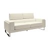 Καναπές Shea pakoworld 3θέσιος PU ivory-inox 198x80x87εκ 074-000008