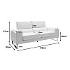 Καναπές Shea pakoworld 3θέσιος PU ivory-inox 198x80x87εκ 074-000008