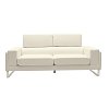 Καναπές Shea pakoworld 3θέσιος PU ivory-inox 198x80x87εκ 074-000008