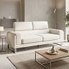 Καναπές Shea pakoworld 3θέσιος PU ivory-inox 198x80x87εκ 074-000008