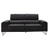 Καναπές Shea pakoworld 3θέσιος pu μαύρο-inox 198x80x87εκ 074-000009