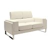 Καναπές Shea pakoworld 2θέσιος PU ivory-inox 158x80x87εκ 074-000011