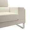 Καναπές Shea pakoworld 2θέσιος PU ivory-inox 158x80x87εκ 074-000011