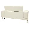 Καναπές Shea pakoworld 2θέσιος PU ivory-inox 158x80x87εκ 074-000011
