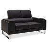 Καναπές Shea pakoworld 2θέσιος pu μαύρο-inox 158x80x87εκ 074-000012