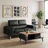 Καναπές Shea pakoworld 2θέσιος pu μαύρο-inox 158x80x87εκ 074-000012