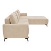 Kαναπές κρεβάτι τριθέσιος αναστρέψιμος Settee pakoworld ύφασμα με αποθηκευτικό χώρο σε μπεζ απόχρωση 286x204x93εκ 074-000042