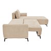 Kαναπές κρεβάτι τριθέσιος αναστρέψιμος Settee pakoworld ύφασμα με αποθηκευτικό χώρο σε μπεζ απόχρωση 286x204x93εκ 074-000042