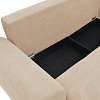 Kαναπές κρεβάτι τριθέσιος αναστρέψιμος Settee pakoworld ύφασμα με αποθηκευτικό χώρο σε μπεζ απόχρωση 286x204x93εκ 074-000042