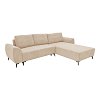 Kαναπές κρεβάτι τριθέσιος αναστρέψιμος Settee pakoworld ύφασμα με αποθηκευτικό χώρο σε μπεζ απόχρωση 286x204x93εκ 074-000042