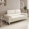 Καναπές Shea pakoworld 3θέσιος PU ivory-inox 198x80x87εκ 074-000008