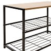 Παπουτσοθήκη Ramon pakoworld 6 ζευγών φυσικό-μαύρο 63x30x43εκ 085-000010