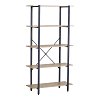 Βιβλιοθήκη Nebranzo pakoworld oak με μαύρο μέταλλο 80x34x155.3εκ 085-000046