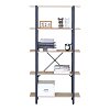 Βιβλιοθήκη Nebranzo pakoworld oak με μαύρο μέταλλο 80x34x155.3εκ 085-000046
