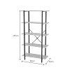 Βιβλιοθήκη Nebranzo pakoworld oak με μαύρο μέταλλο 80x34x155.3εκ 085-000046