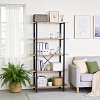 Βιβλιοθήκη Nebranzo pakoworld oak με μαύρο μέταλλο 80x34x155.3εκ 085-000046
