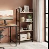 Βιβλιοθήκη- Ραφιέρα Ramon pakoworld φυσικό-μαύρο 60x28x125,5εκ 085-000002