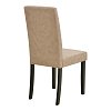 Καρέκλα Zeben pakoworld μπεζ ύφασμα με πόδι μαύρο rubberwood 43,5x55,5x93,5εκ 2τμχ 091-000029