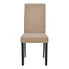 Καρέκλα Zeben pakoworld μπεζ ύφασμα με πόδι μαύρο rubberwood 43,5x55,5x93,5εκ 2τμχ 091-000029