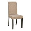 Καρέκλα Zeben pakoworld μπεζ ύφασμα με πόδι μαύρο rubberwood 43,5x55,5x93,5εκ 2τμχ 091-000029