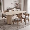 Τραπέζι Loosir pakoworld mdf-sandstone σε όψη τραβερτίνας 180x90x74εκ 096-000054