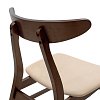 Καρέκλα Orlean pakoworld μπεζ ύφασμα-rubberwood καρυδί πόδι 2τμχ 097-000007