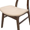 Καρέκλα Orlean pakoworld μπεζ ύφασμα-rubberwood καρυδί πόδι 2τμχ 097-000007