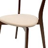 Καρέκλα Toto pakoworld μπεζ ύφασμα-rubberwood καρυδί πόδι 2τμχ 097-000011