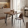 Τραπέζι Neve pakoworld MDF καρυδί-πόδι μεταλλικό μαύρο 120x80x75εκ 101-000024