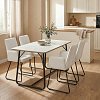 Τραπέζι Revello pakoworld sintered stone λευκό μαρμάρου-μαύρο 150x90x75εκ 101-000074