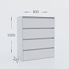 Συρταριέρα Idea Λευκό 80x42x100cm GR-IDEACHEST80100