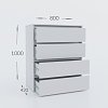 Συρταριέρα Idea Λευκό 80x42x100cm GR-IDEACHEST80100