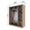 Ντουλάπα Diamont Σονόμα 180x60x220cm GR-W18012