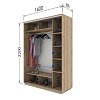 Ντουλάπα Diamont Σονόμα 160x60x220cm GR-W16012